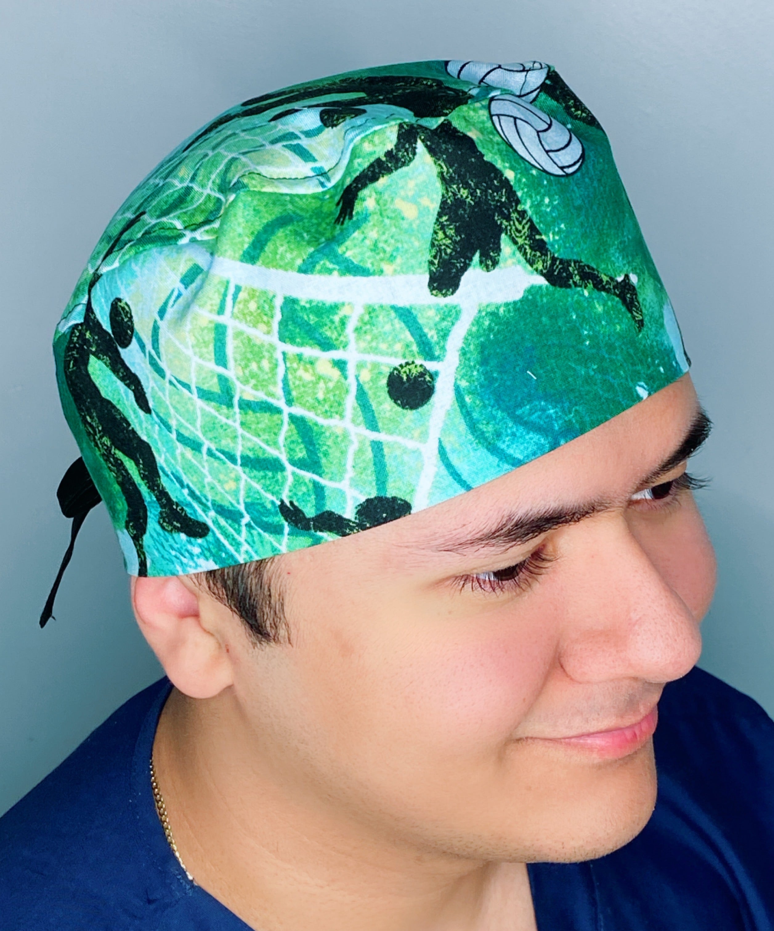 Volleyball on Green Unisex Sport Scrub Cap