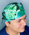 Volleyball on Green Unisex Sport Scrub Cap