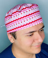 Hearts & Swirls Valentine's Day Unisex Holiday Scrub Cap