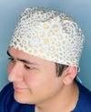 Metallic Gold Cheetah Print Unisex Animal Scrub Cap