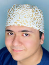 Metallic Gold Cheetah Print Unisex Animal Scrub Cap