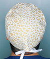 Metallic Gold Cheetah Print Unisex Animal Scrub Cap