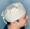 Metallic Gold Cheetah Print Unisex Animal Scrub Cap
