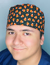 Candy Corn Halloween Unisex Holiday Scrub Cap