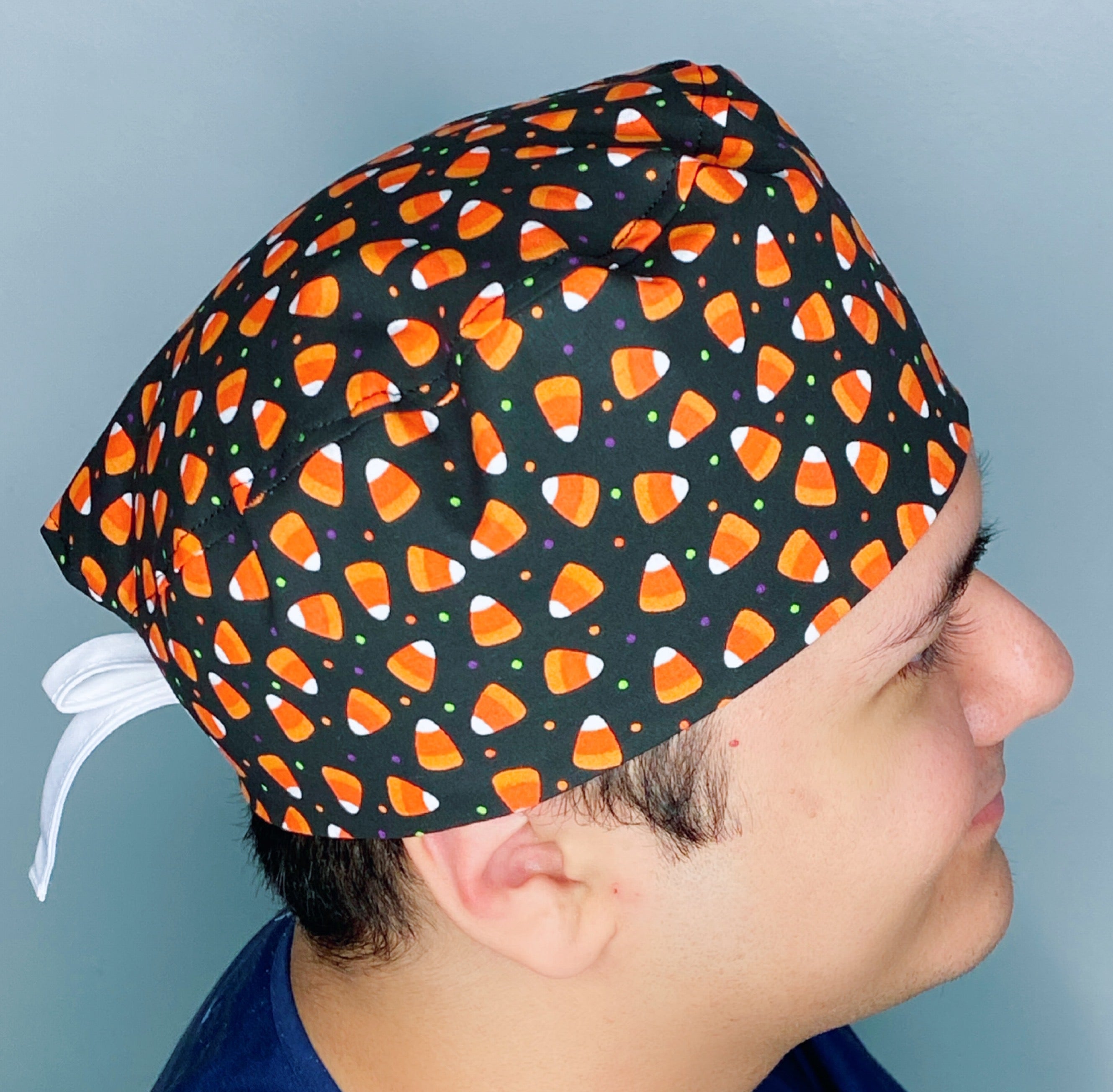 Candy Corn Halloween Unisex Holiday Scrub Cap