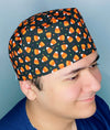 Candy Corn Halloween Unisex Holiday Scrub Cap