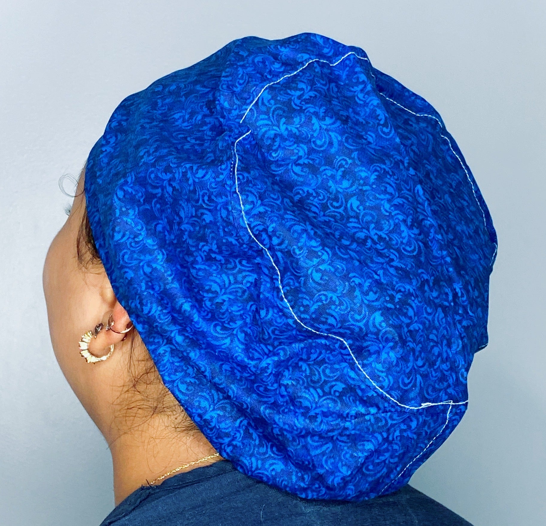 Elegant Arabesque Design Royal Blue Floral Euro