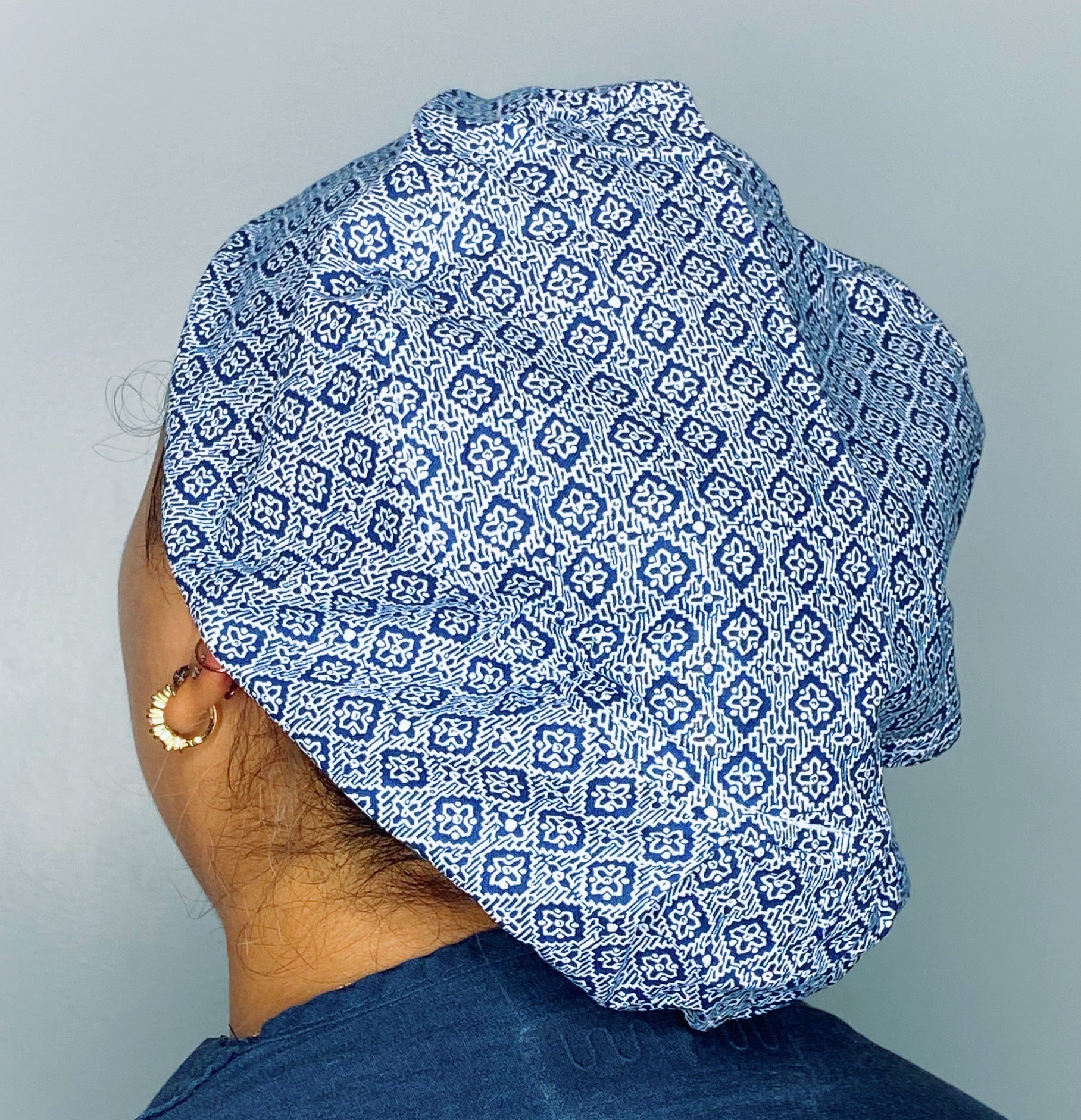 Intricate Geometric Diamond Shape Navy Euro