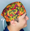 Metallic Fall Theme Thanksgiving themed Unisex Holiday Scrub Cap