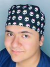 Cute Skulls With Bows Halloween Unisex Holiday Scrub Cap