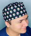 Cute Skulls With Bows Halloween Unisex Holiday Scrub Cap