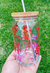 Skull Hands Rock Lightning Glass Beer Can