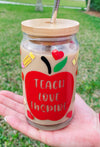 Teach Love Inspire Glass Beer Can