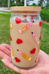 Teach Love Inspire Glass Beer Can