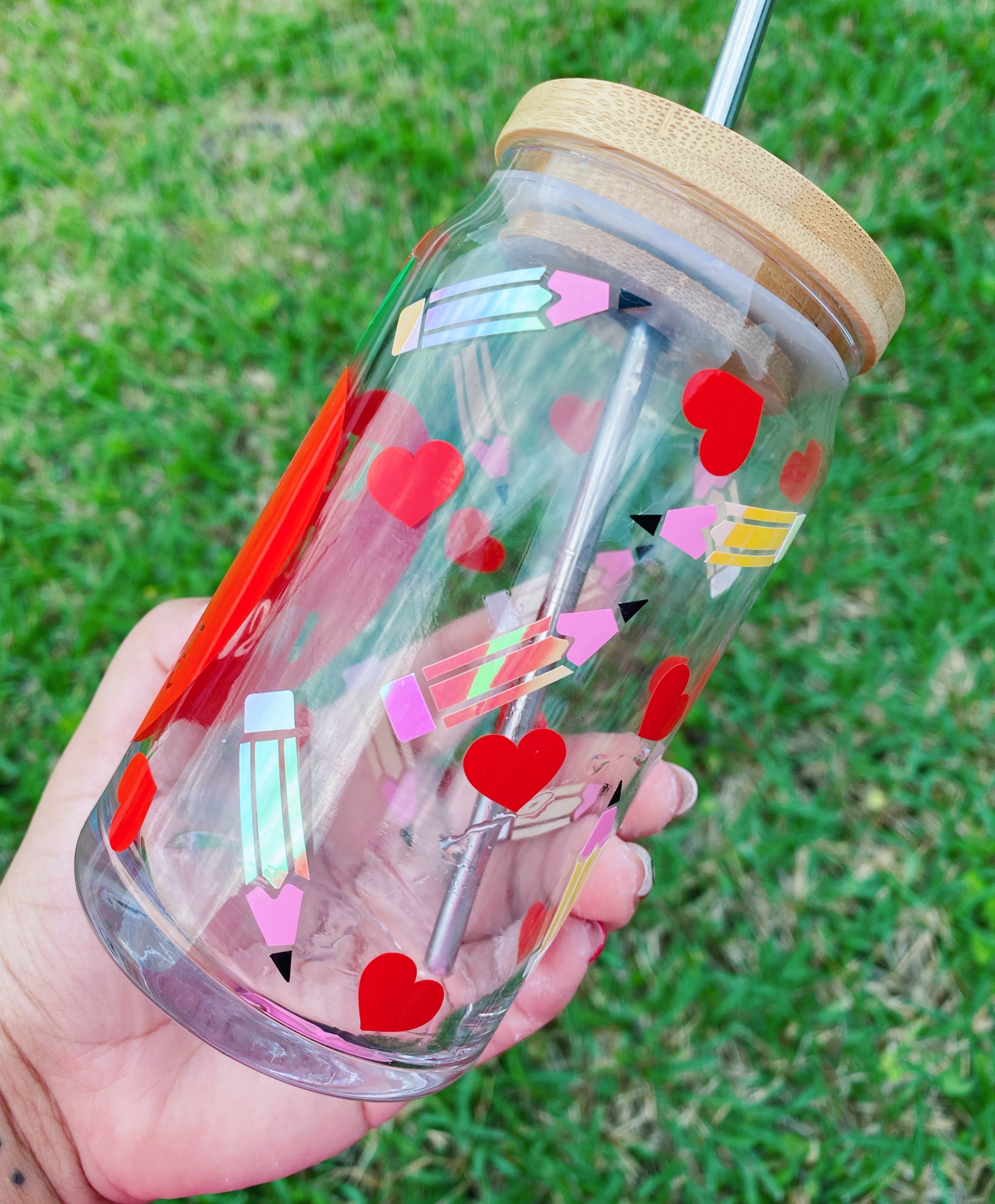 Teach Love Inspire Glass Beer Can