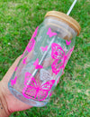 Butterflies Flutter Glass Beer Can