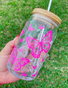 Butterflies Flutter Glass Beer Can