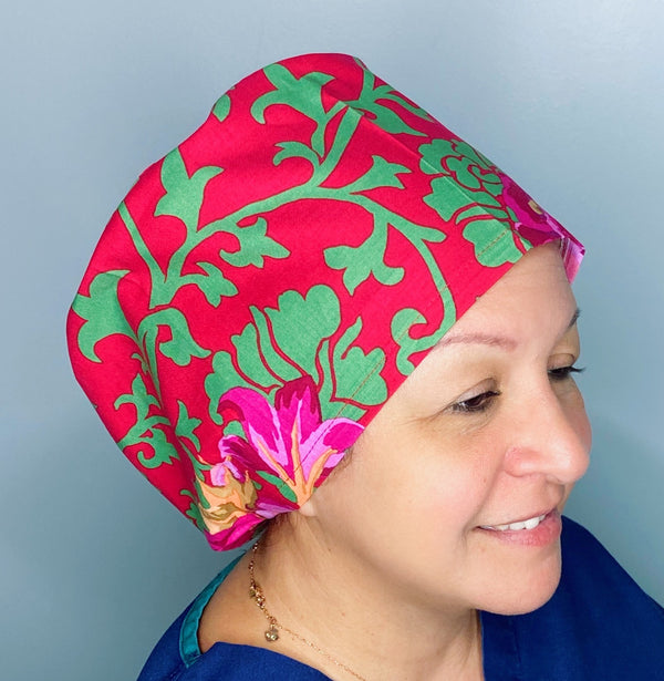 Red & Green Floral Euro