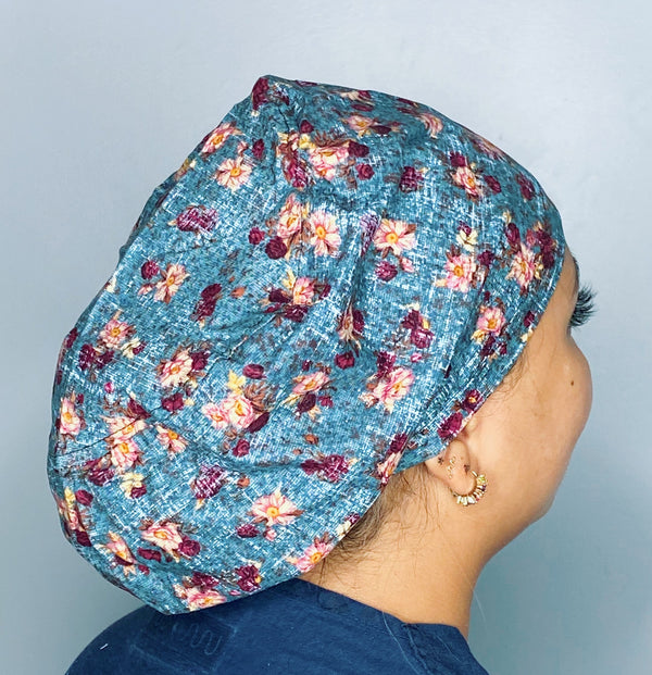 Roses on Grey Distressed Floral Euro