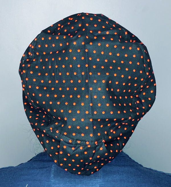 Orange Polka Dots on Black Euro