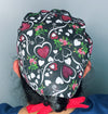 Metallic Hearts Valentine's Day Unisex Holiday Scrub Cap