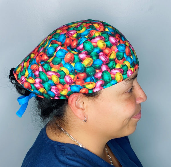 Neon Colorful Easter Eggs Unisex Holiday Scrub Cap