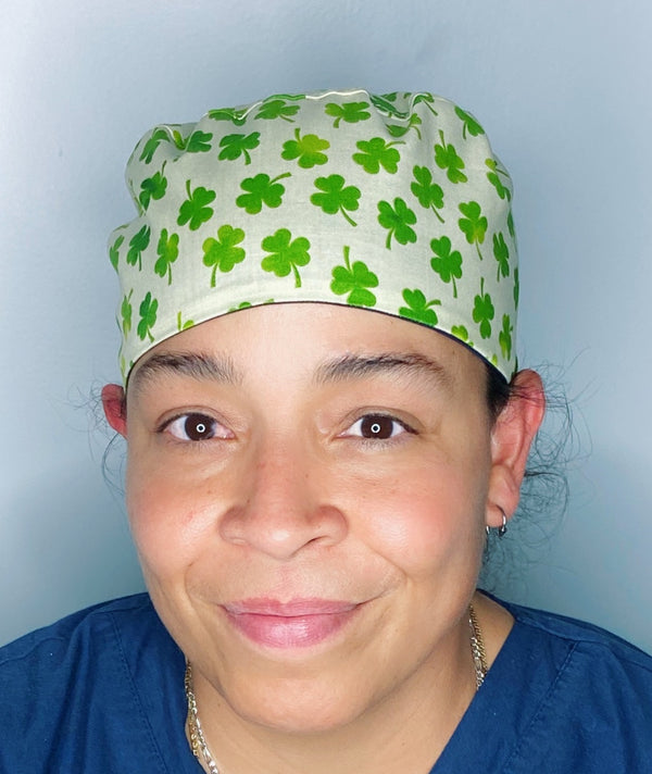 Clover Leaves St. Patrick's Day Unisex Holiday Scrub Cap