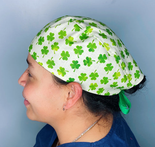 Clover Leaves St. Patrick's Day Unisex Holiday Scrub Cap