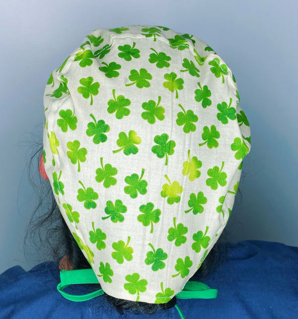 Clover Leaves St. Patrick's Day Unisex Holiday Scrub Cap