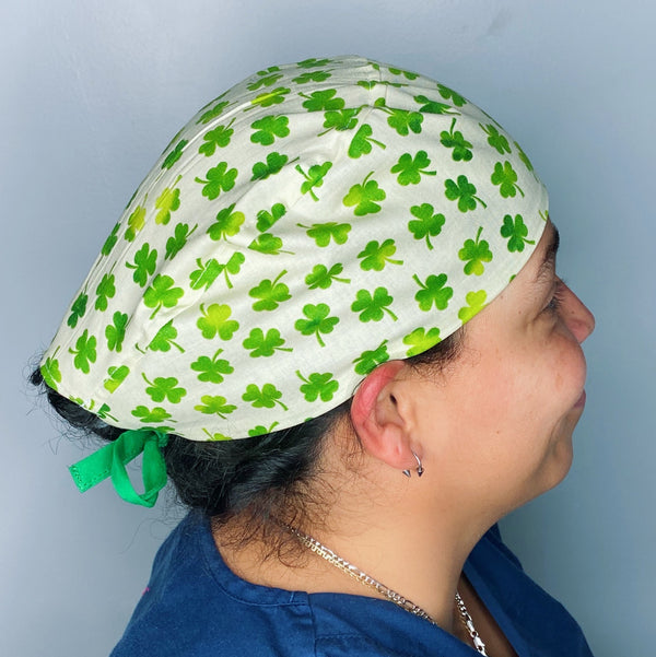 Clover Leaves St. Patrick's Day Unisex Holiday Scrub Cap