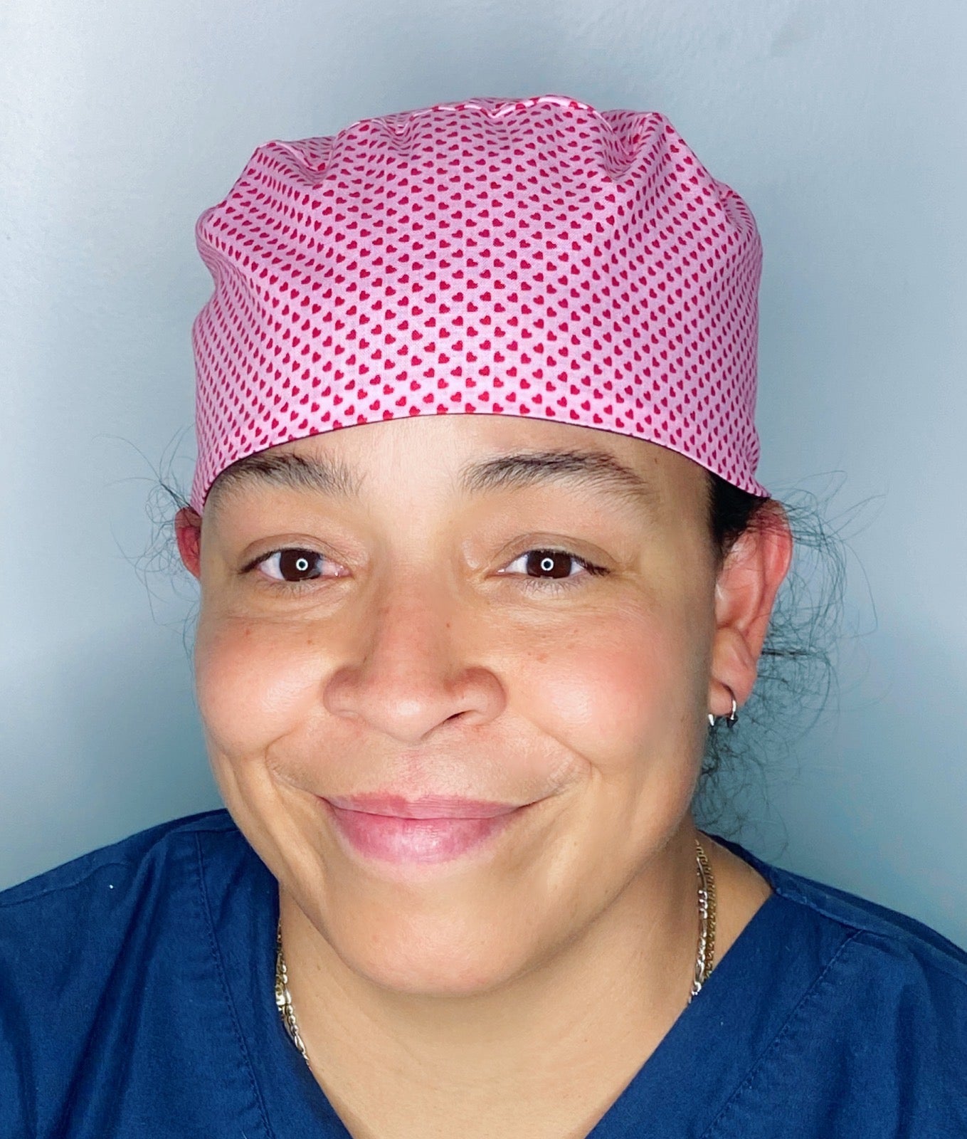 Small Hearts on Pink Valentine's Day Unisex Holiday Scrub Cap