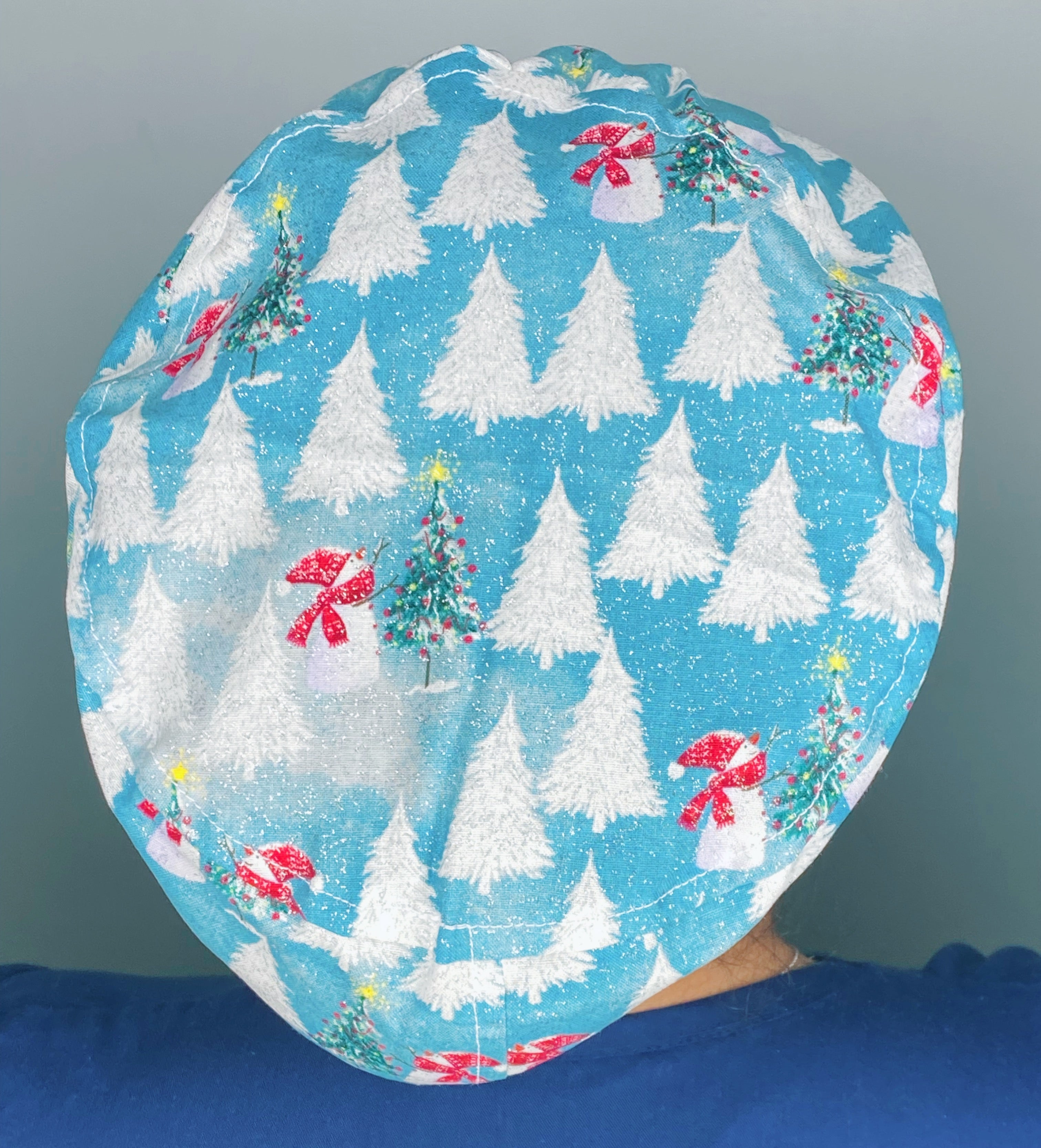 White Christmas Trees & Snowman Glitter Winter/Christmas Euro