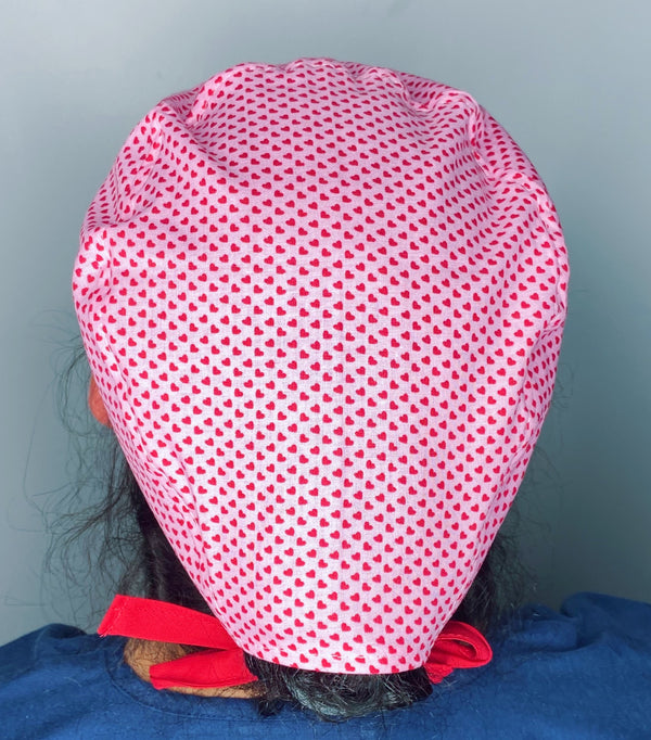 Small Hearts on Pink Valentine's Day Unisex Holiday Scrub Cap
