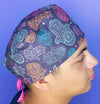 Hamsa Mandala on Purple Unisex Religious Scrub Cap