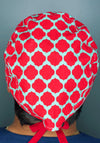 Coral Orange and Blue Diamond Geometric Shape Design Unisex Cute Scrub Cap