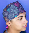 Hamsa Mandala on Purple Unisex Religious Scrub Cap