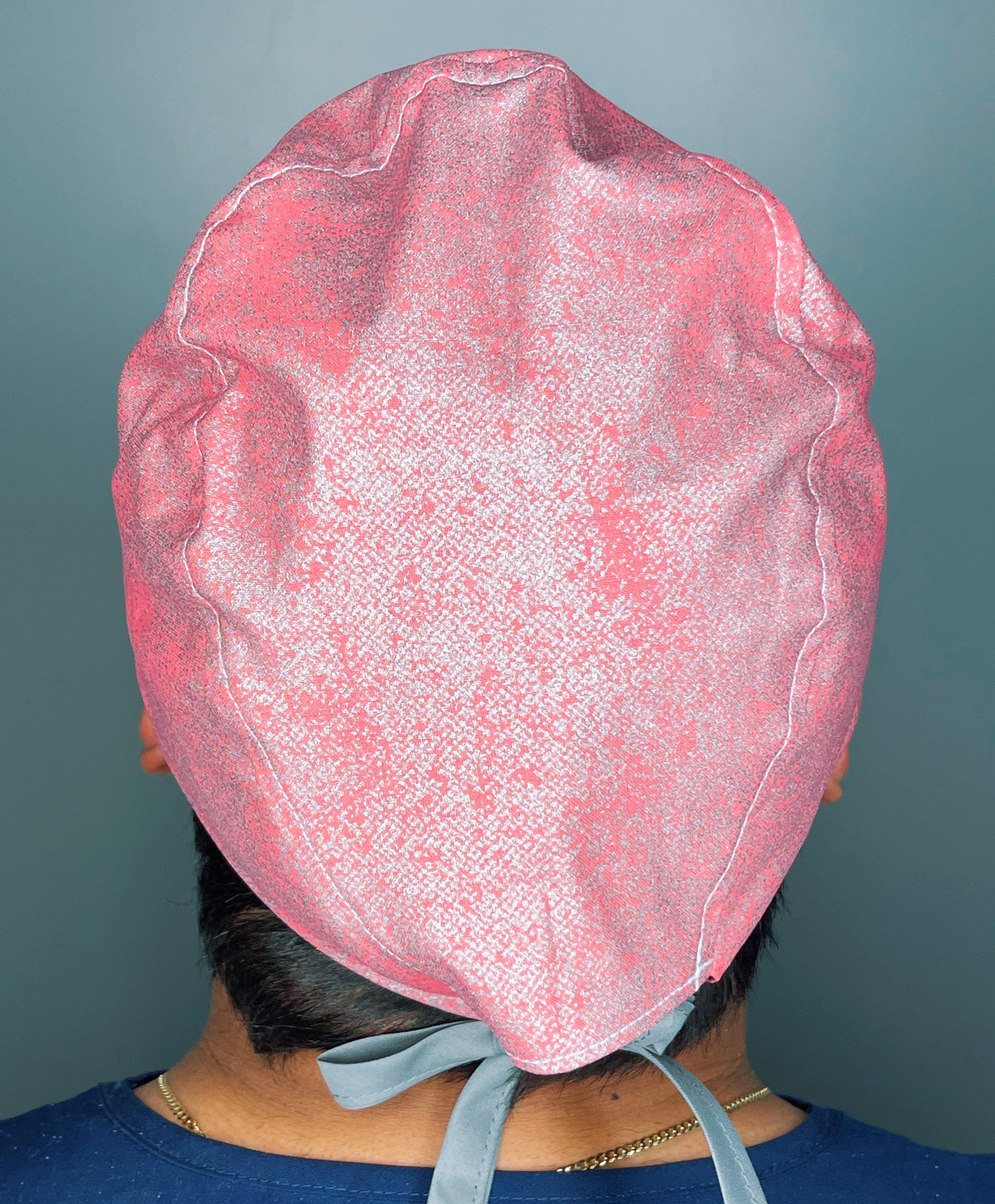 Pink Metallic snake Print Floral Design Unisex Cute Scrub Cap