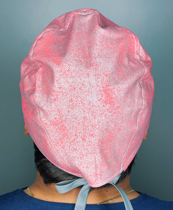 Pink Metallic snake Print Floral Design Unisex Cute Scrub Cap