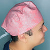 Pink Metallic snake Print Floral Design Unisex Cute Scrub Cap