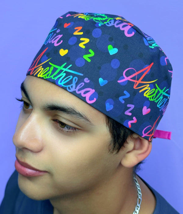 Anesthesia Neon Colorful Unisex Medical Theme Scrub Cap