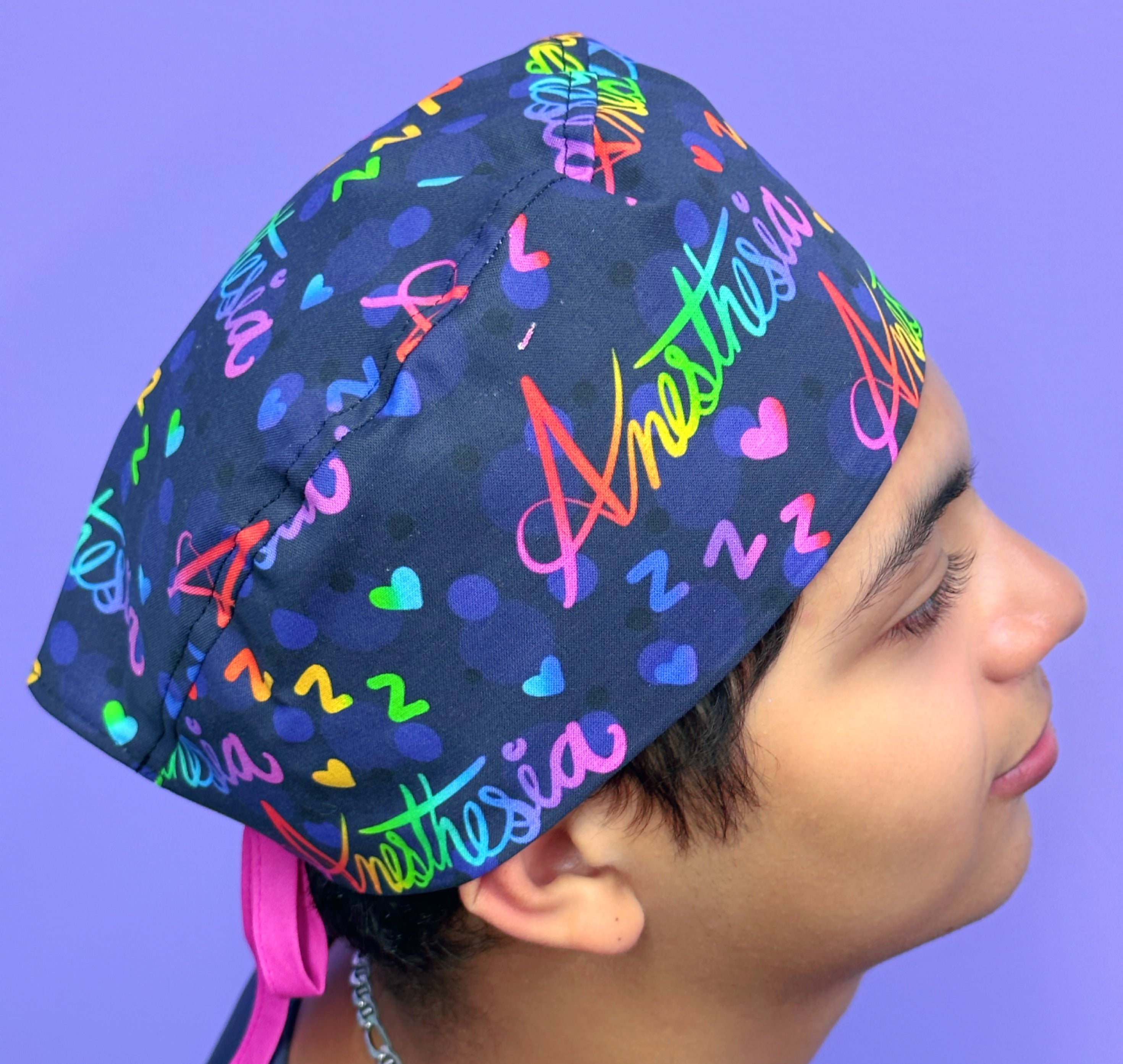 Anesthesia Neon Colorful Unisex Medical Theme Scrub Cap