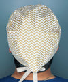 Gold and White Chevron Design Unisex Cute Scrub Cap