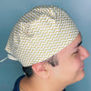 Gold and White Chevron Design Unisex Cute Scrub Cap