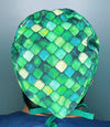 Green Ombre Dragon Scales Design Unisex Cute Scrub Cap