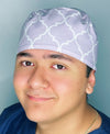 Lavender White Diamond Geometric Shape Design Unisex Cute Scrub Cap