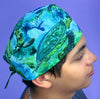 Sea Turtles in Open Sea Blue Unisex Animal Scrub Cap