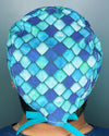 Blue Ombre Dragon Scales Design Unisex Cute Scrub Cap