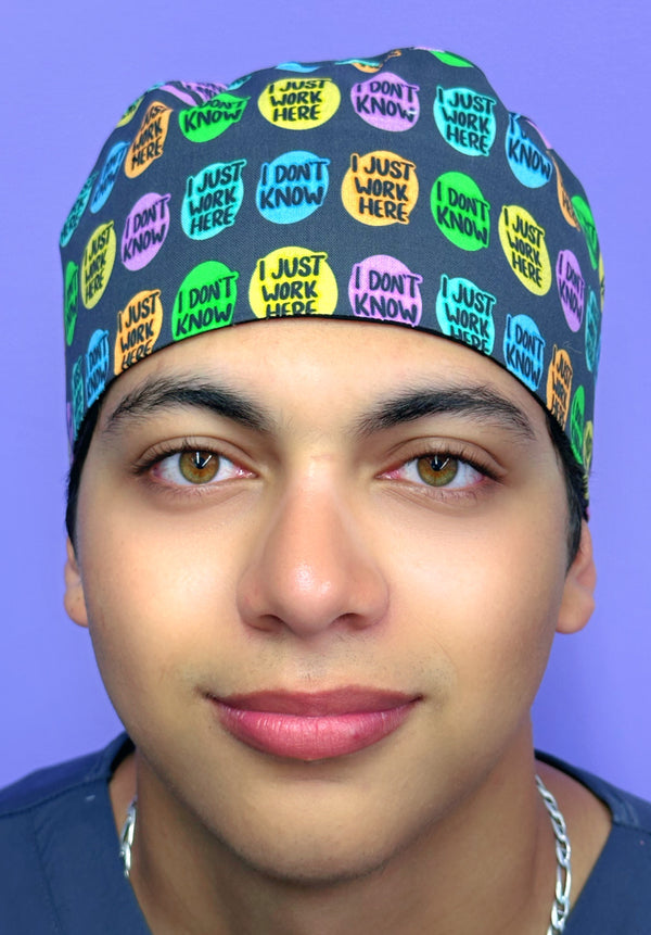 Funny I Don't Know, I Just Work Here Unisex Medical Theme Scrub Cap