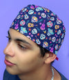 Dia De Los Muertos Skulls & Guitars Unisex Holiday Scrub Cap