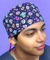Dia De Los Muertos Skulls & Guitars Unisex Holiday Scrub Cap